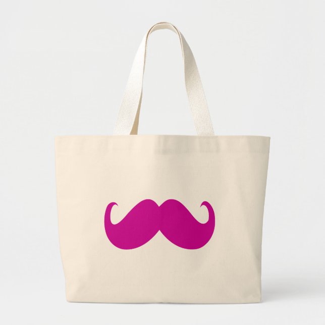 Bolsa Tote Grande Escolha sua própria cor do bigode (Frente)
