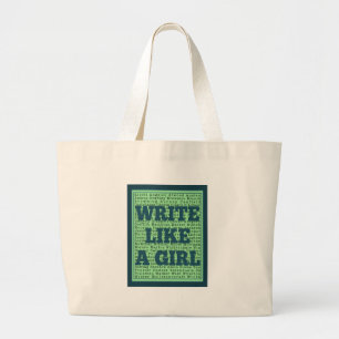 Bolsa Tote Grande Escreva como um pavão da menina