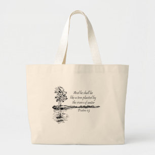 Bolsa Tote Grande Escritura Encorajadora Salmo 1:3