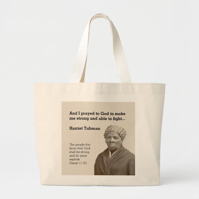 Bolsa Tote Grande Escritura Personalizada da Cotação TUBMAN HARRIET (Frente)