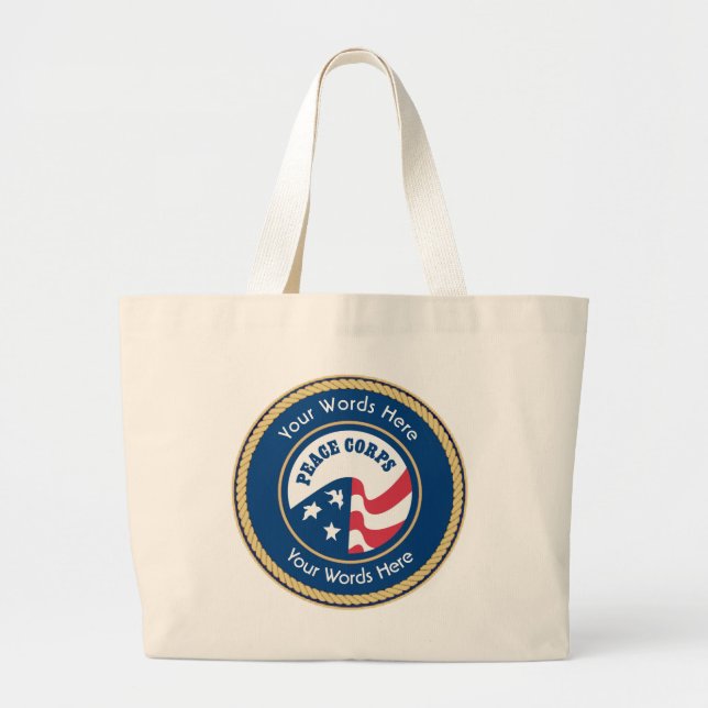 Bolsa Tote Grande Escudo Universal do Peace Corps (Frente)