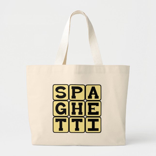 Bolsa Tote Grande Esparguete, Amigo de Massas do Meatball (Frente)