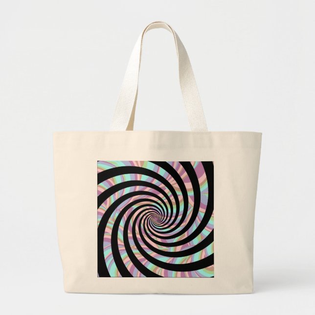Bolsa Tote Grande Espirais multicolor - preto (Frente)