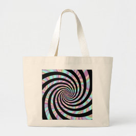 Bolsa Tote Grande Espirais multicolorido - preto