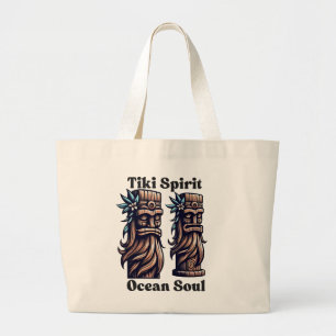Bolsa Tote Grande Espírito Tiki, Alma do Oceano