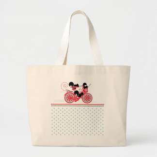 Bolsa Tote Grande Esquilos em um Bolsa grande de bicicleta - preto/a