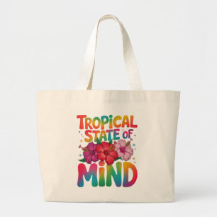 Bolsa Tote Grande Estado tropical das férias de verão na praia