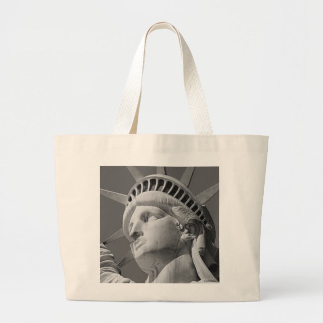 Bolsa Tote Grande Estátua da Liberdade Preta e Branca (Frente)
