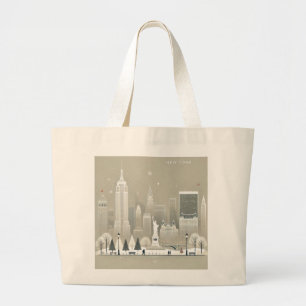 Bolsa Tote Grande Estátua Icônica do Feriado do Skyline da Liberdade