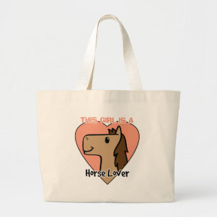 Bolsa Tote Grande Este as meninas são um amante do cavalo