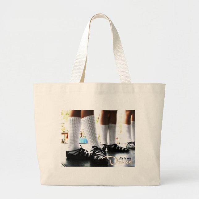 Bolsa Tote Grande Este é meu saco da dança (Frente)
