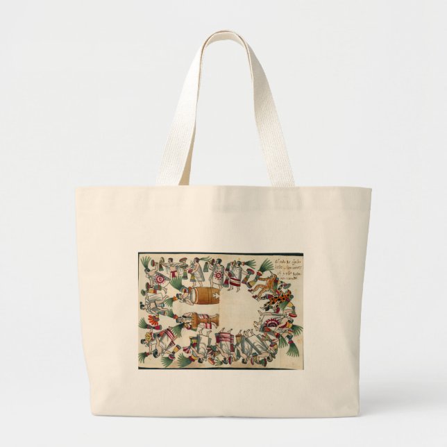 Bolsa Tote Grande Estilo Dançante de Dançarinos Nobres Asteca (Frente)