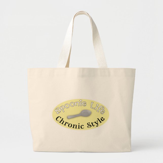 Bolsa Tote Grande Estilo de Spoonie - Amarelo Suave (Frente)