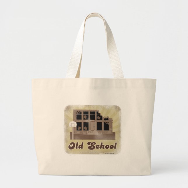 Bolsa Tote Grande Estilo Escolar Antigo Humor do Campus Engraçado (Frente)