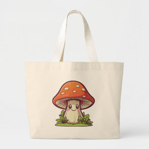 Bolsa Tote Grande Estilo kawaii bonito, forragem de Mushroom