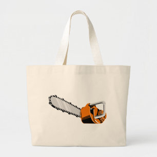 Bolsa Tote Grande estilo retro da serra de cadeia