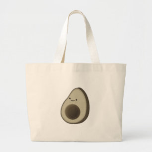 Bolsa Tote Grande Estilo Vintage Desenho Avocado