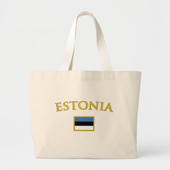 Bolsa Tote Grande Estónia dourada (Frente)
