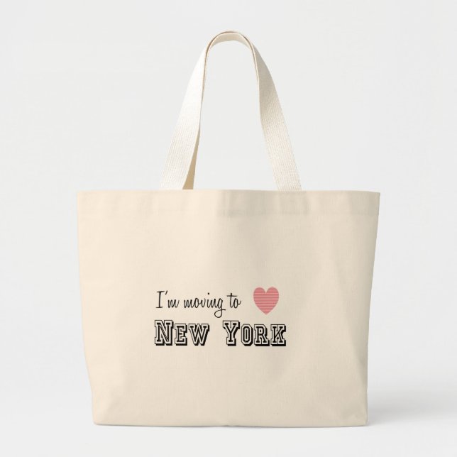 Bolsa Tote Grande Estou me mudando para Nova York (Frente)