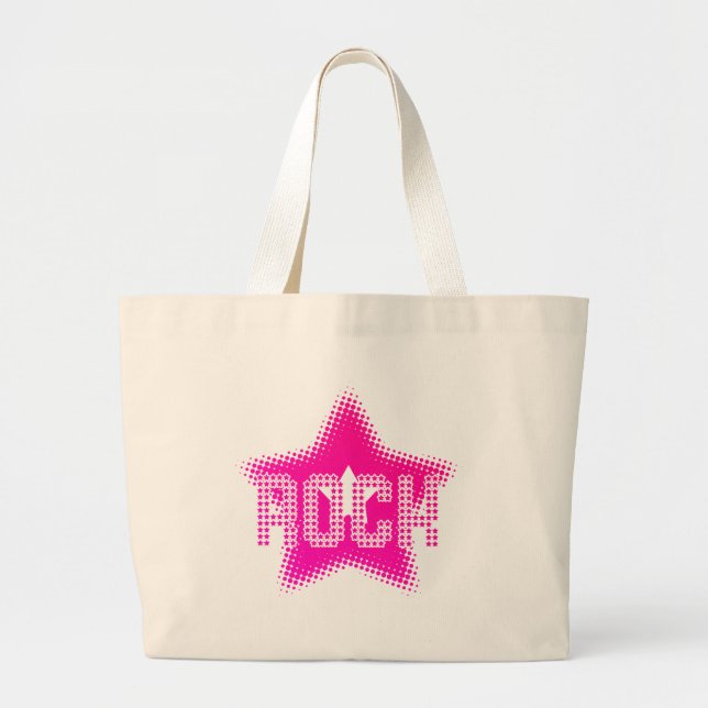 Bolsa Tote Grande Estrela do rock - cena alternativa do punk da (Frente)