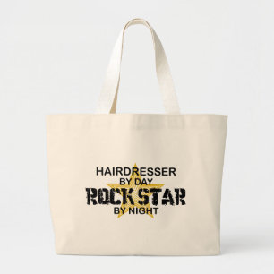 Bolsa Tote Grande Estrela do rock do cabeleireiro em a noite