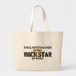 Bolsa Tote Grande Estrela do rock do professor de inglês