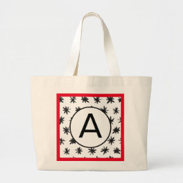 BOLSA TOTE GRANDE ESTRELAS DESENHADAS À MÃO INTIAL PERSONALIZADAS CO