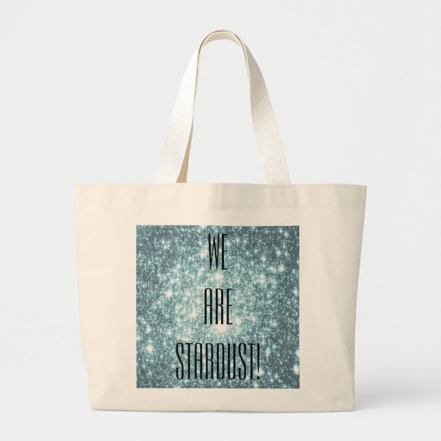 Bolsa Tote Grande Estrelas Verde-azuladas (Frente)