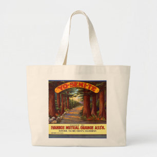 Bolsa Tote Grande Etiqueta alaranjada de Yo-Semi-Te do vintage