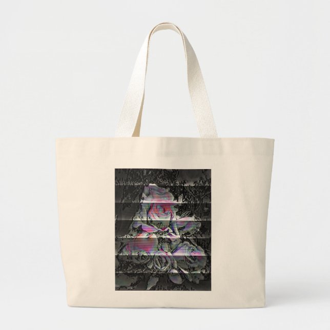 Bolsa Tote Grande Etiqueta de Buquê do Techno (Frente)