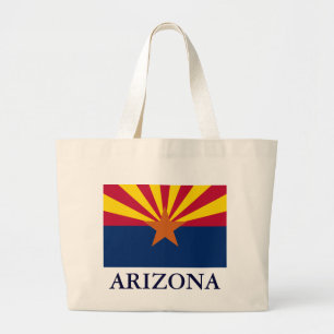 Bolsa Tote Grande Etiqueta de Canvas de Sinalizador do Estado da Ari