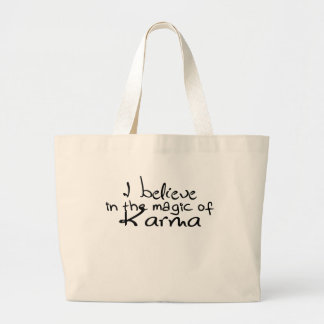 Bolsa Tote Grande Eu acredito em Karma Tote Bag