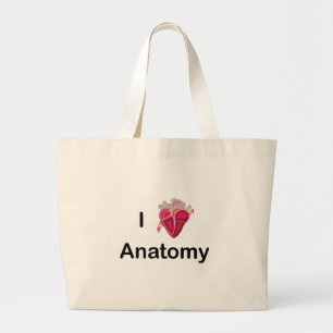 Bolsa Tote Grande Eu adoro anatomia com coração humano!