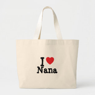 Bolsa Tote Grande Eu adoro Nana Heart-Shirt