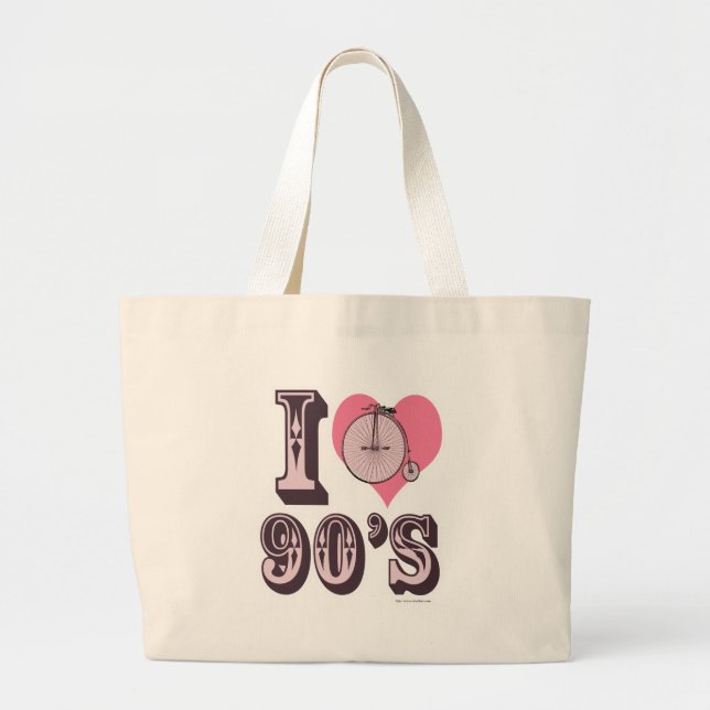 Bolsa Tote Grande Eu adoro os anos 90 (Frente)