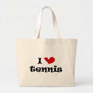 Bolsa Tote Grande Eu adoro presentes de tênis e camisas com design d