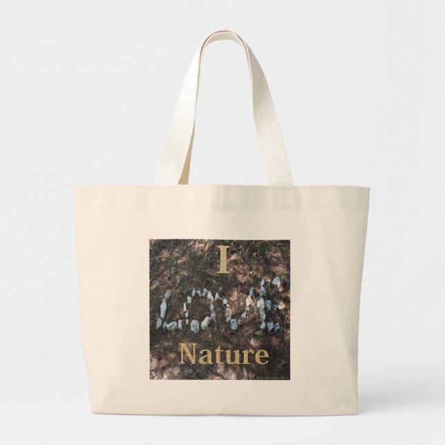 Bolsa Tote Grande Eu adoro Roupa da Natureza e presentes (Frente)