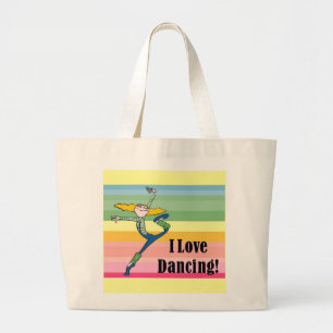 Bolsa Tote Grande Eu adoro saco de dança