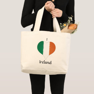 Bolsa Tote Grande Eu Amo A Bandeira De Coração Pintada E Perturbad