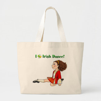 Bolsa Tote Grande Eu amo a dança irlandesa