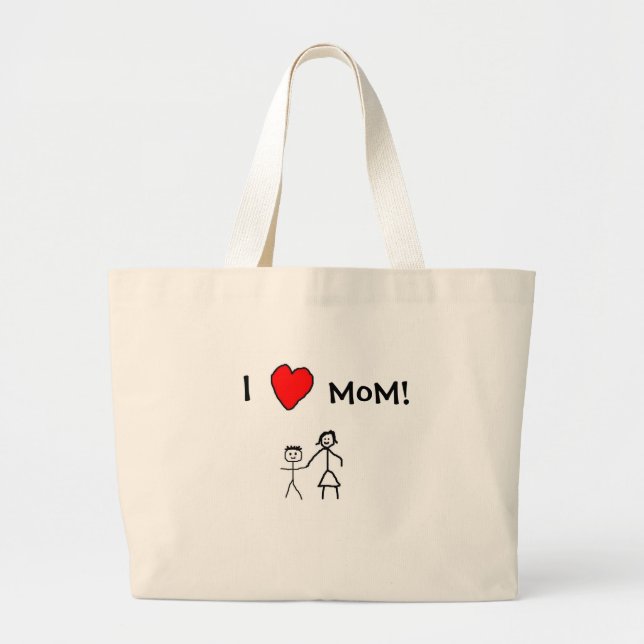 Bolsa Tote Grande Eu amo a mamã! (Frente)