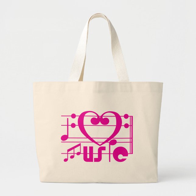 BOLSA TOTE GRANDE EU AMO A MÚSICA (Frente)
