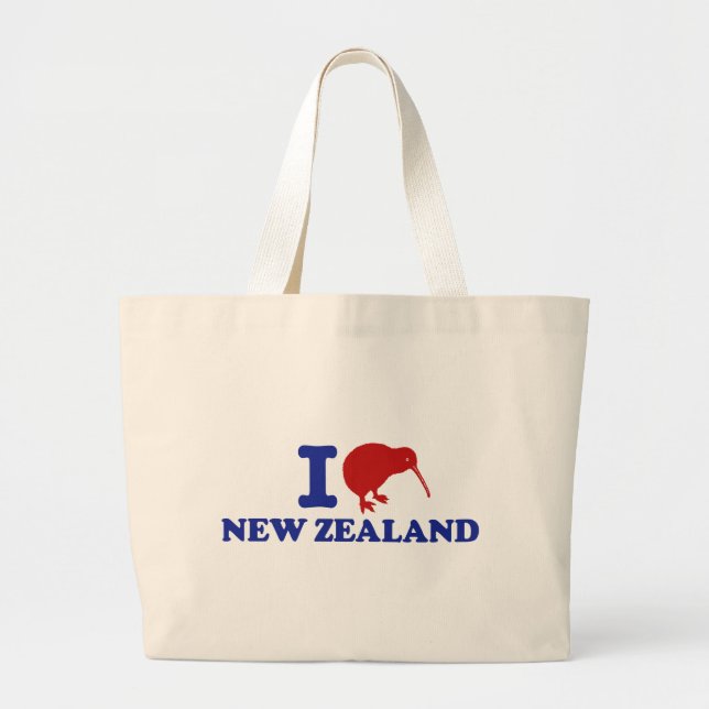 Bolsa Tote Grande Eu amo a Nova Zelândia (Frente)