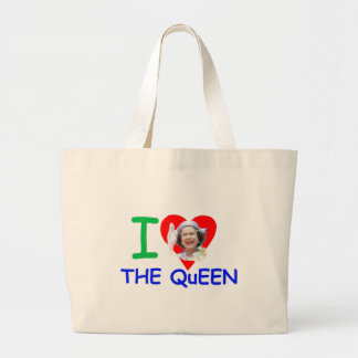 Bolsa Tote Grande Eu amo a Rainha - Rainha Elizabeth II