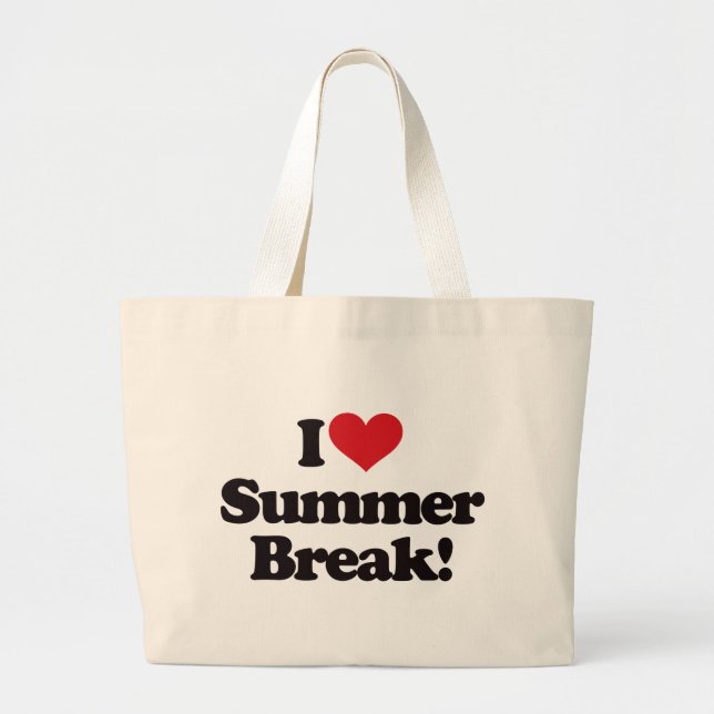 Bolsa Tote Grande Eu amo a ruptura de verão! (Frente)