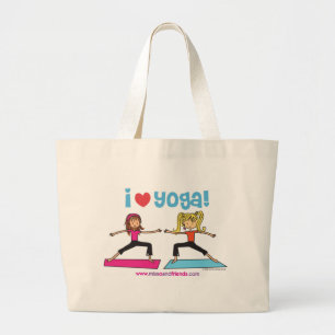 Bolsa Tote Grande Eu amo a sacola da ioga