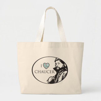 Bolsa Tote Grande Eu amo a sacola de Chaucer