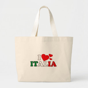 Bolsa Tote Grande Eu amo a sacola de Italia