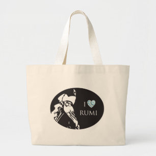 Bolsa Tote Grande Eu amo a sacola de Rumi