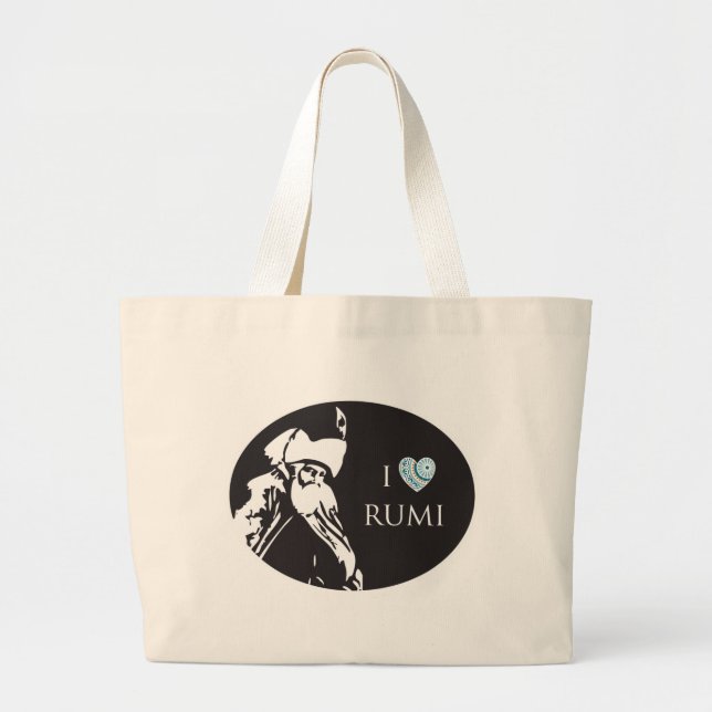 Bolsa Tote Grande Eu amo a sacola de Rumi (Frente)